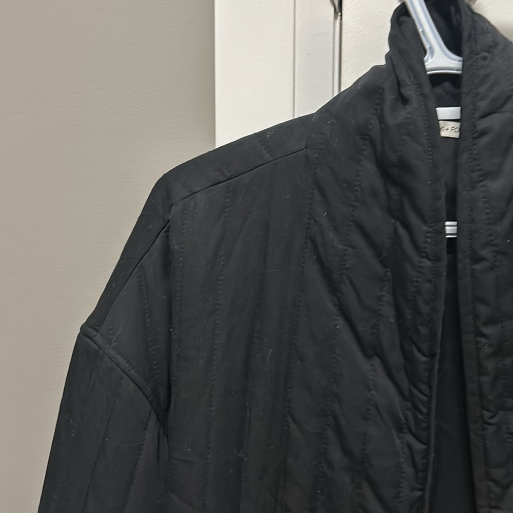 OAK + FORT Black Puffer Jacket Oversized Quilted Design - Picture 3 of 9